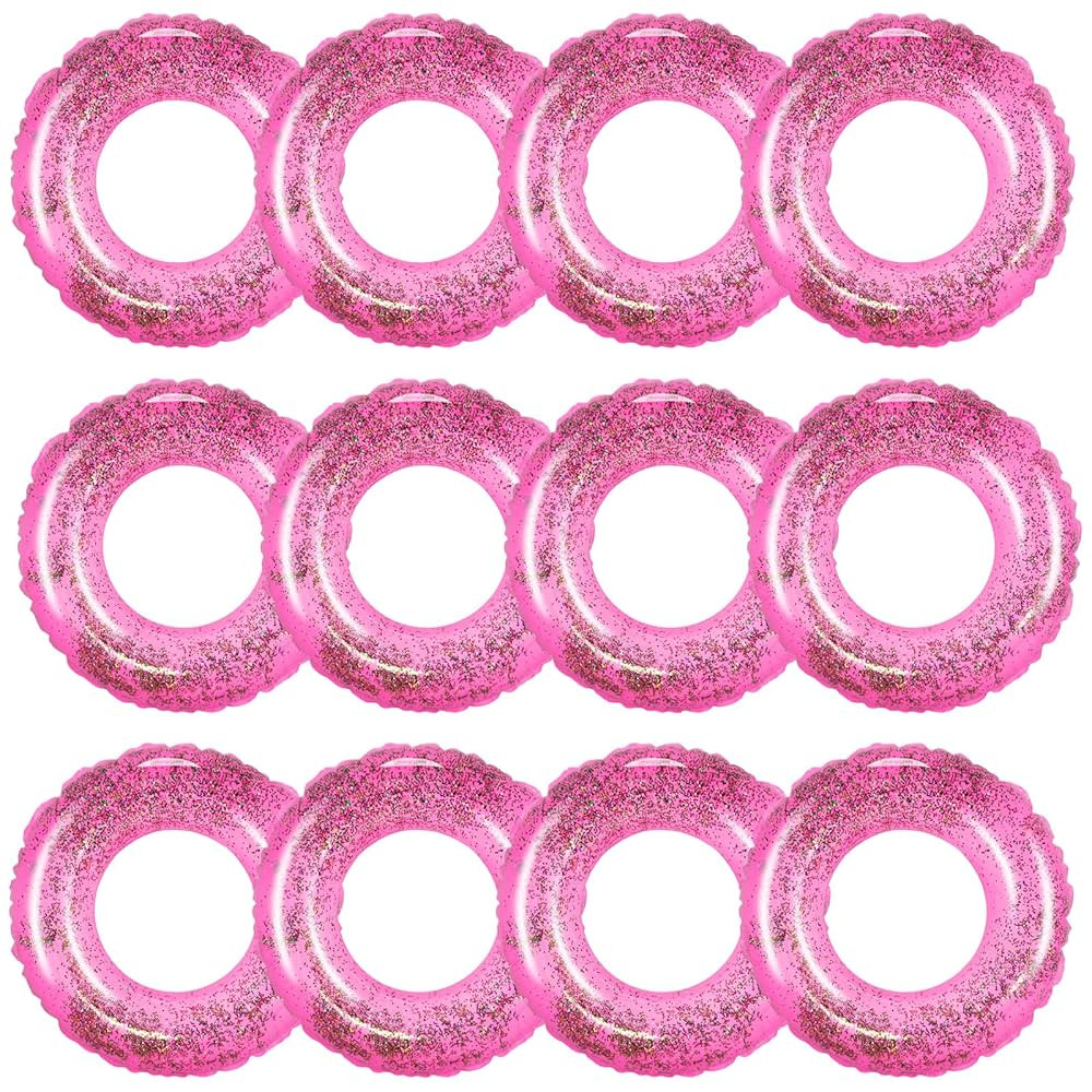 12Pcs Inflatable Swimming Float Toy Swim Ring Fun Pool Lounger Tube, 22.8 Inch | Amazon (US)