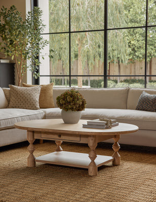 Topia Oval Coffee Table by Ginny Macdonald, Natural | Lulu and Georgia 