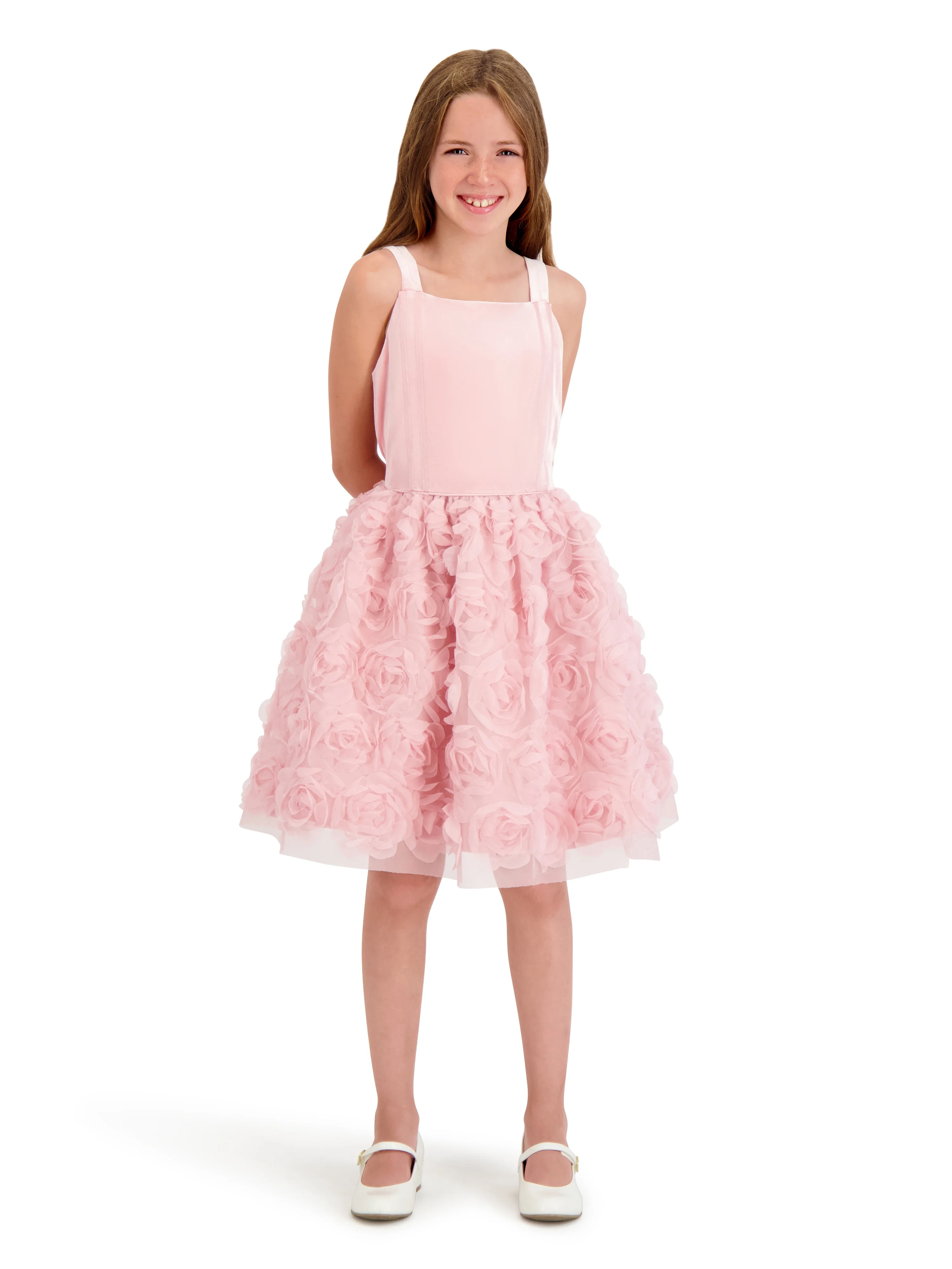 Kensie Girl Velvet Glitter Rosette Tank Dress, Sizes 4-16 | Walmart (US)