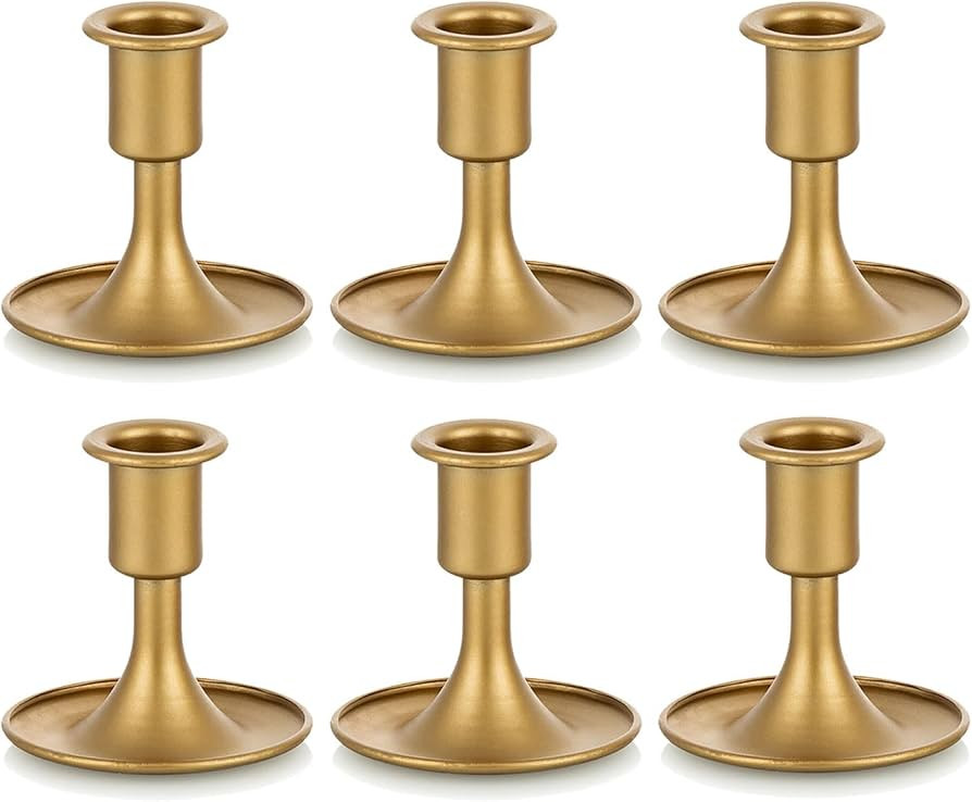 Candlestick Holders Taper Candle Holders, Romadedi Gold Candle Stick Candle Holder for Table Cent... | Amazon (US)