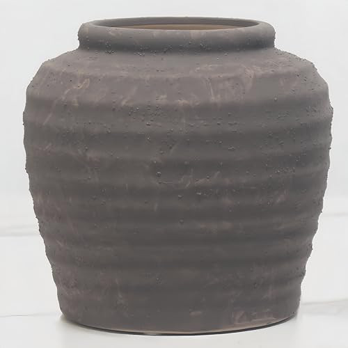 Lvases Farmhouse Rustic Ceramic Vase - Textured Earth Tone Decorative Flower Vases for Boho Home ... | Amazon (US)
