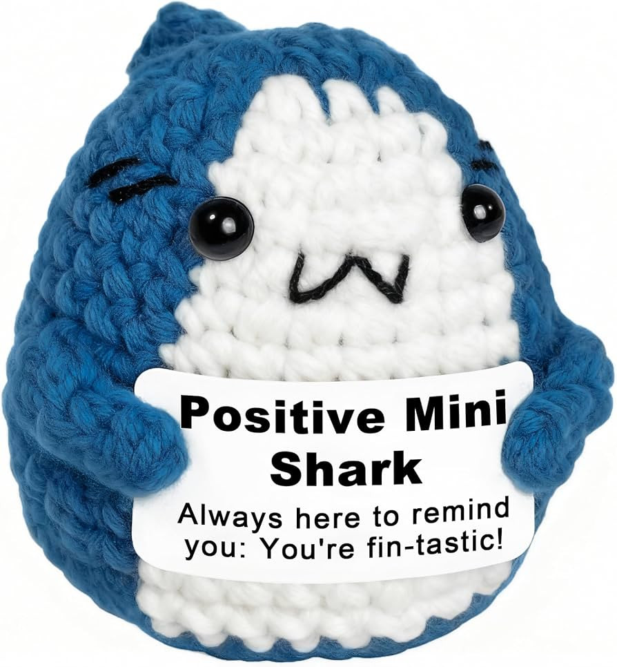 Positive Animals Crochet Shark Gift – Mini Emotional Shark Plush | Amazon (US)