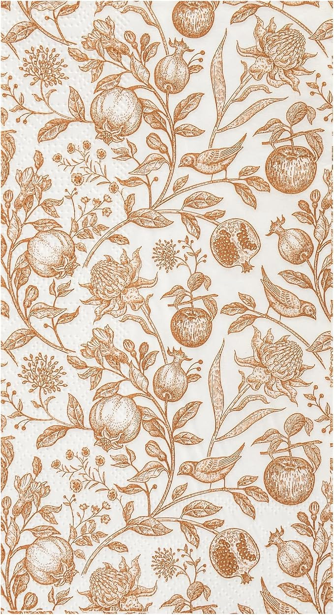 100 Floral Guest Napkins Gold Flowers Birds and Fruits Disposable Paper Napkins Vintage Japanese ... | Amazon (US)