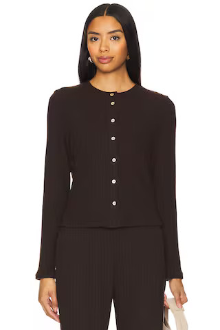 DONNI. The Sweater Rib Cardi in Espresso from Revolve.com | Revolve Clothing (Global)