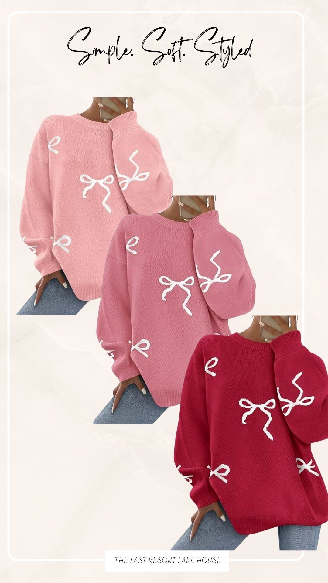 If you love pieces that feel good the moment you put them on, this one’s a keeper. The fabric is soft, the fit is forgiving, and the little bow detail makes it feel special without trying too hard. It’s one of those sweaters you’ll reach for again and again because it’s comfortable, flattering, and just easy.

#LTKmomlife #LTKFindsUnder50 #LTKootd