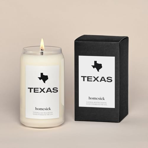Homesick Texas Scented Jar Candle, 13.75-Ounce, Soy Wax, 60-80 Hours Burn Time | Amazon (US)