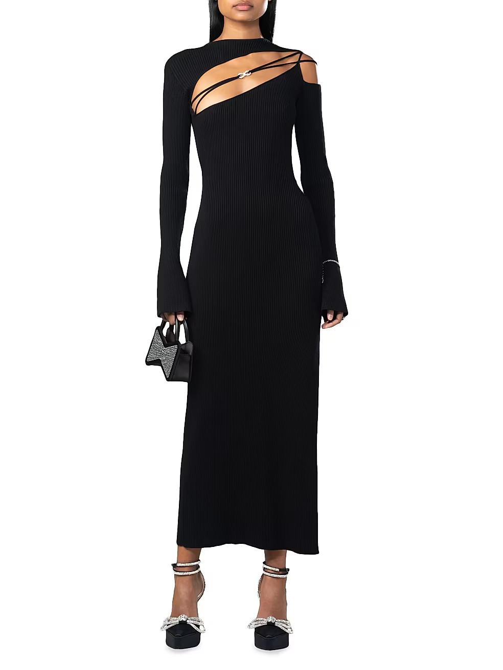 Crystal-Embellished Cut Out Midi-Dress | Saks Fifth Avenue