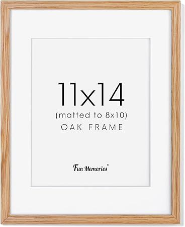 11x14 Picture Frame, 11 x 14 Oak Picture Frame with Real Glass, 11"x14" Wood Frames for Wall Disp... | Amazon (US)