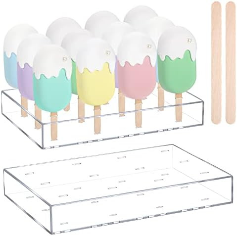 Gejoy 2 Pcs Cakesicle Stand Display Acrylic Cake Pop Stand Reusable Cake Pop Holder Clear Lollipo... | Amazon (US)