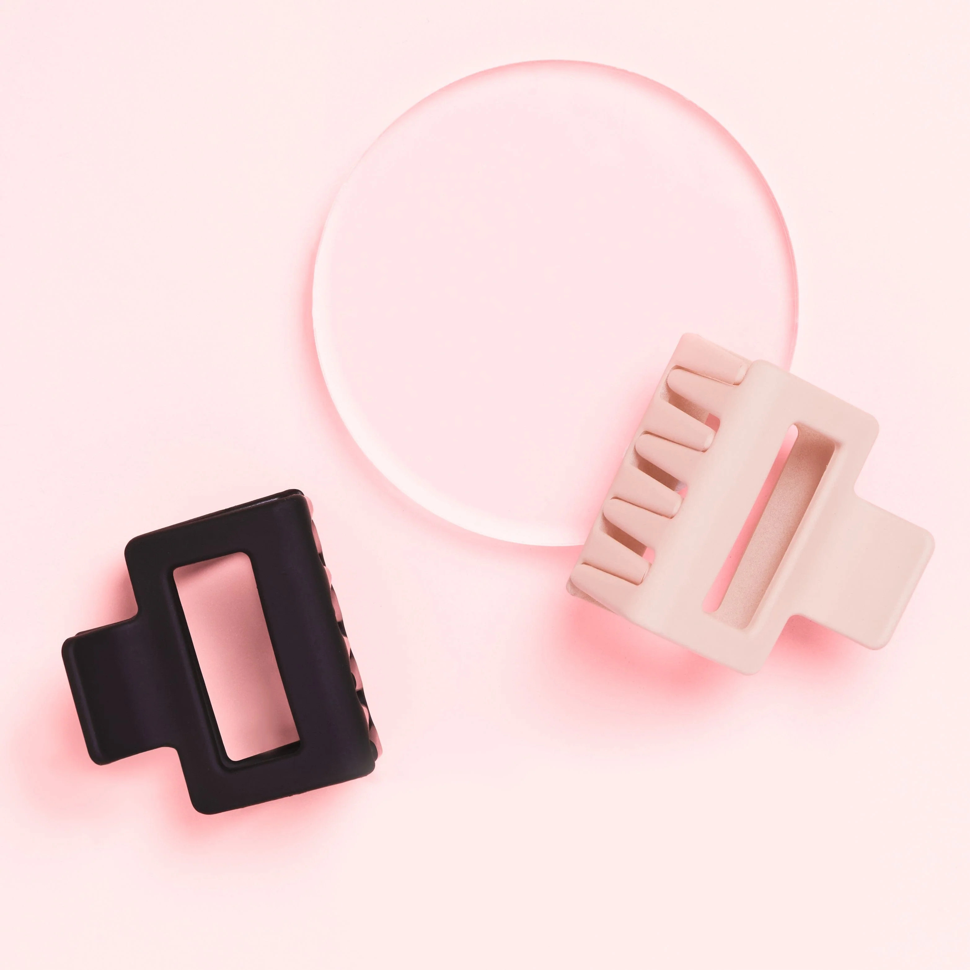 Square Claw Clip Duo - Black &amp; Nude | GIMME BEAUTY