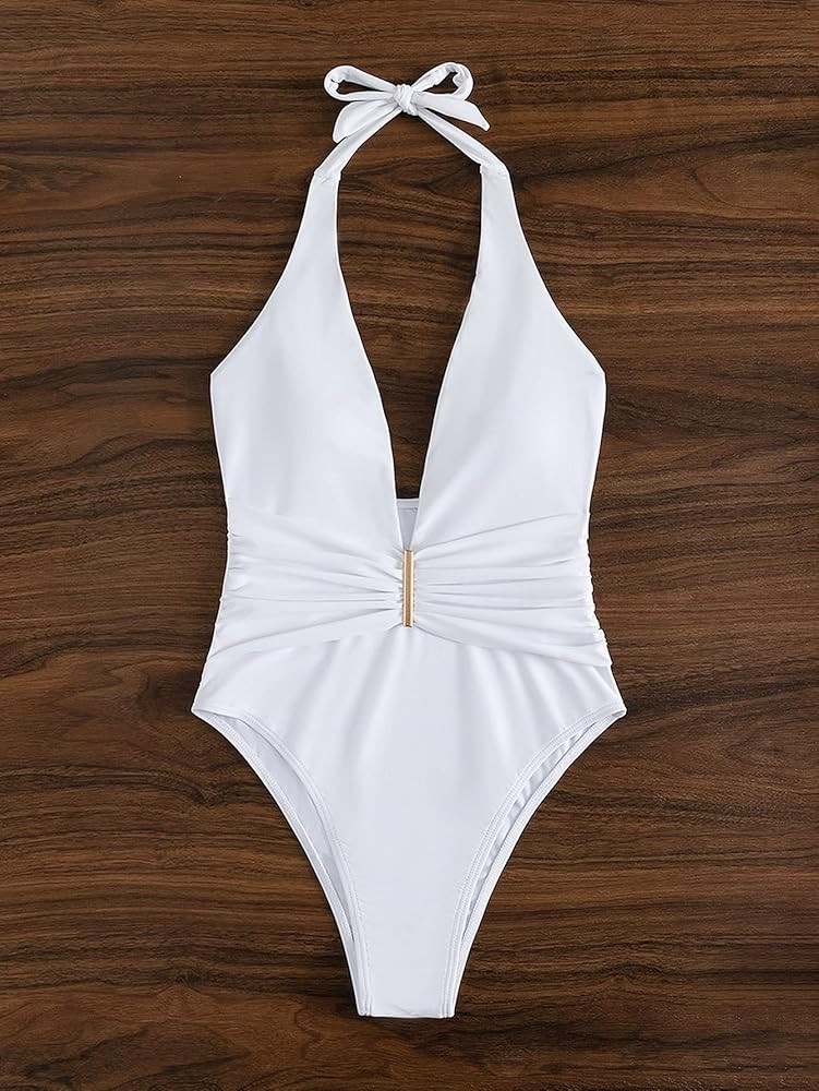 Floerns Women's Cut Out Chain Linked Monokini High Cut One Piece Swimsuit | Amazon (US)