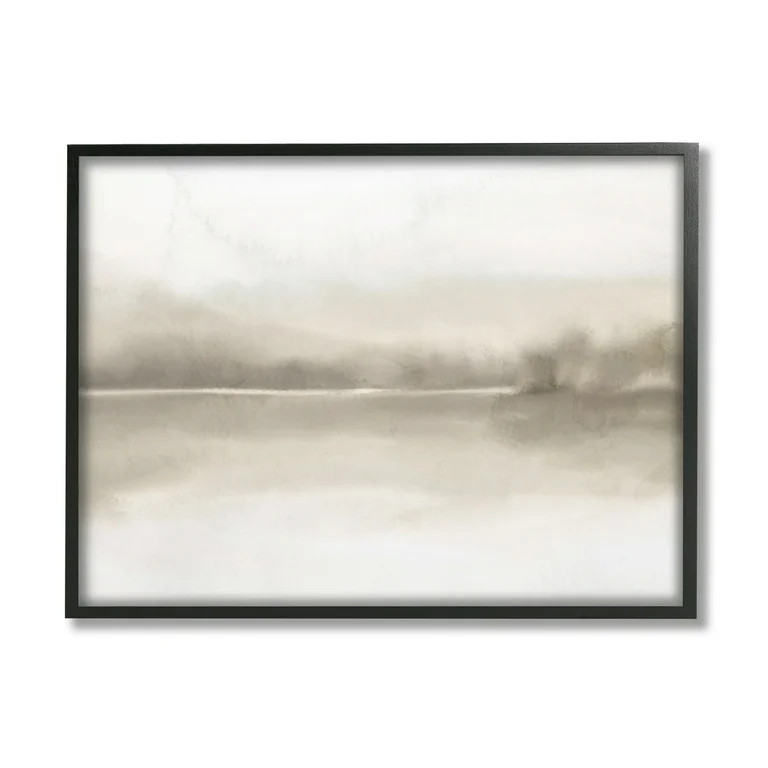 Stupell Industries Hazy Lakeside Landscape Reflection Modern Abstract Design Framed Wall Art, 14 ... | Walmart (US)
