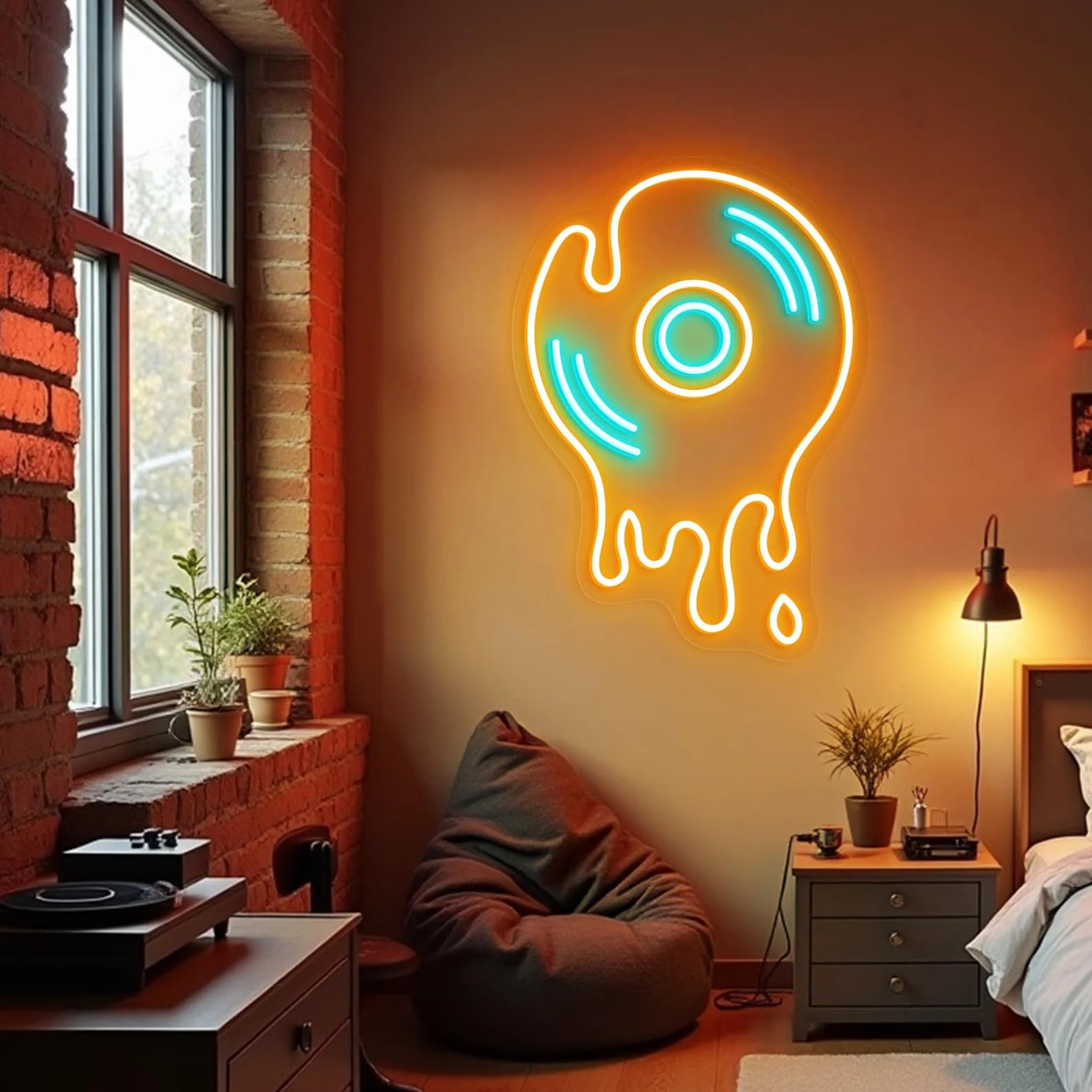 Melting Vinyl Record Neon Sign, Retro Music LED Light, Vinyl Record Neon Sign, Studio Wall Art, M... | Walmart (US)