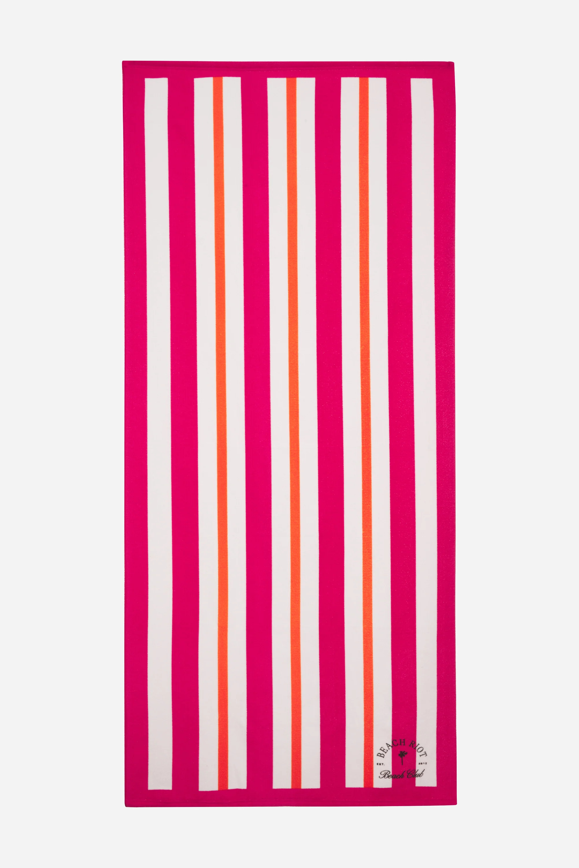 Beach Club Towel Pink Orange Stripe | Beach Riot