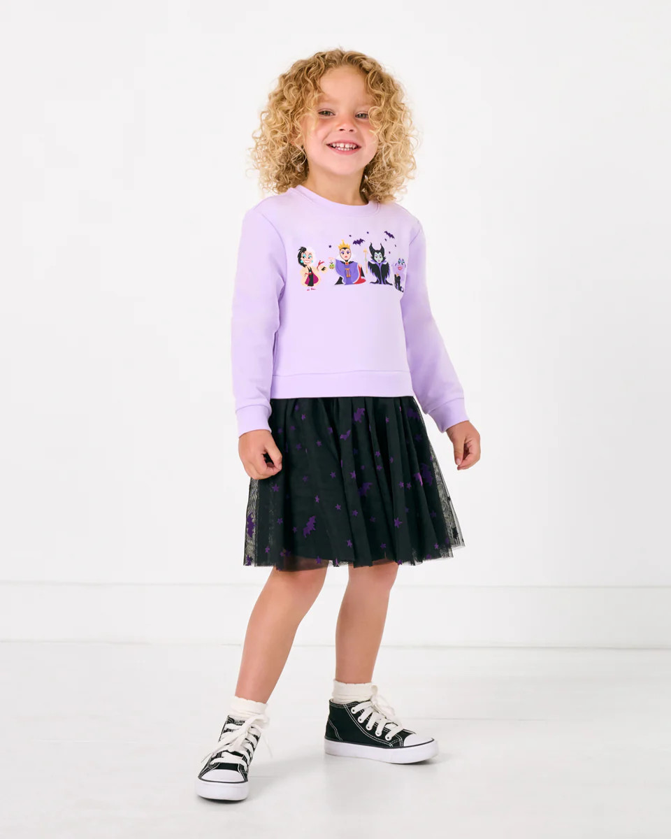 Disney Villains Crewneck Tutu Dress | Little Sleepies
