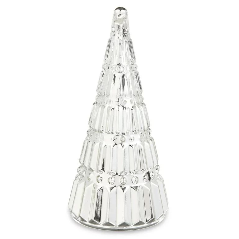Holiday Time Christmas Shiny Silver Glass Tree Tabletop Decoration, 12-Inch - Walmart.com | Walmart (US)