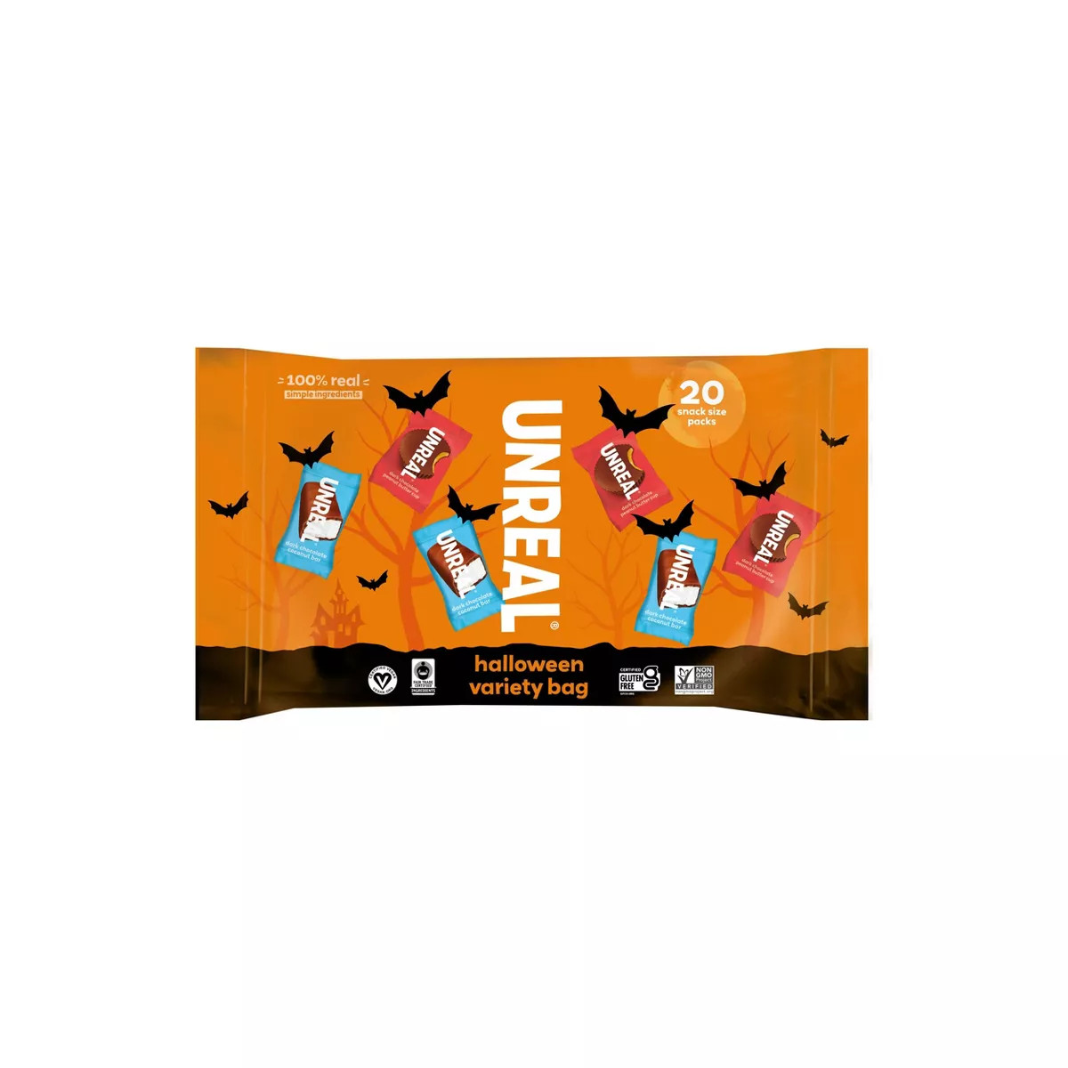 Unreal Halloween Coconut & Peanut Butter Chocolate Variety Bag - 20ct | Target