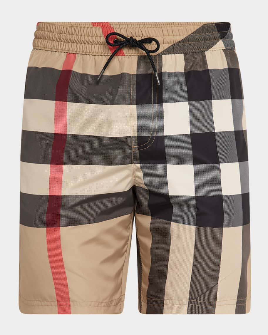 Men's Signature Check Swim Shorts | Neiman Marcus