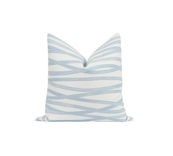 Blue and White Decorative Pillow Cover Modern Print Pillow | Etsy | Etsy (US)
