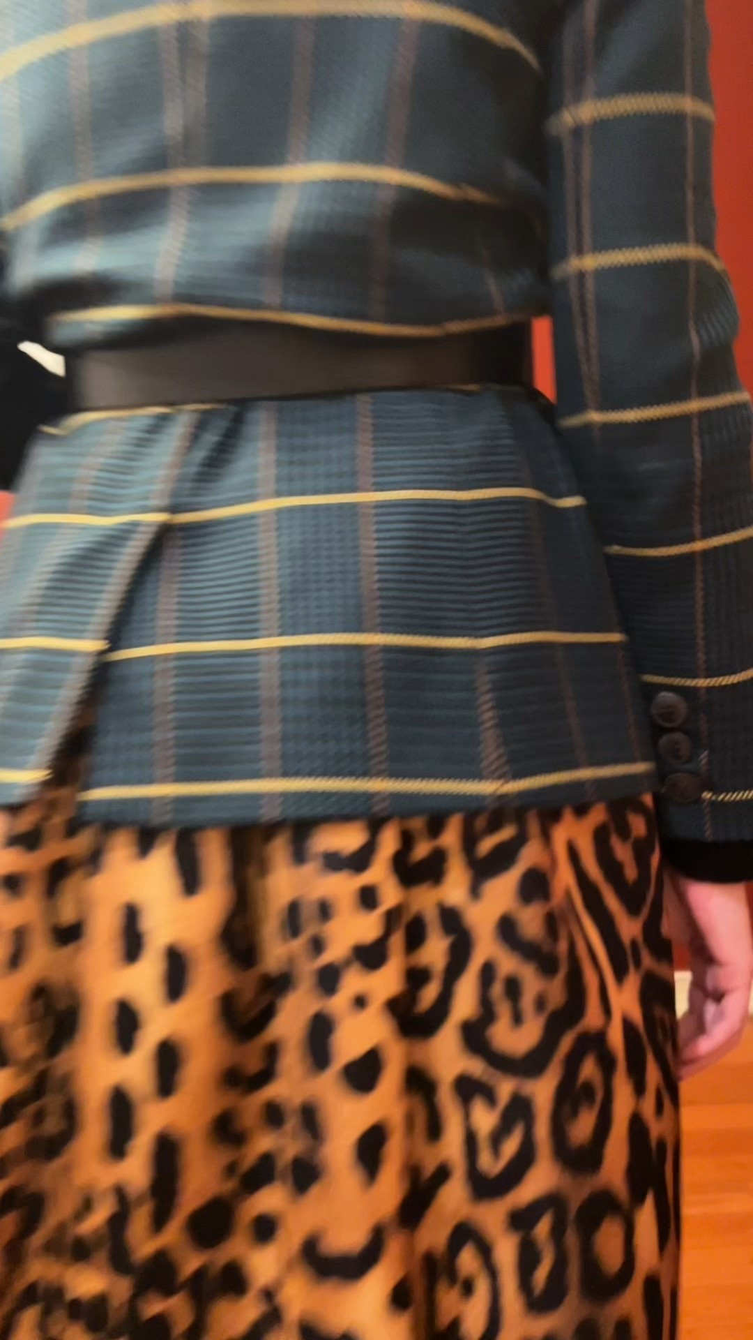 Print mixing plaid and leopard in an attempt to forget the gloomy weather trying to bring me down. The boots are my only real nod to the weather (oh, and the rain jacket not pictured). #dopaminedressing #leopard #plaid #patternmixing #ootd 

#LTKWorkwear #LTKOver40 #LTKootd