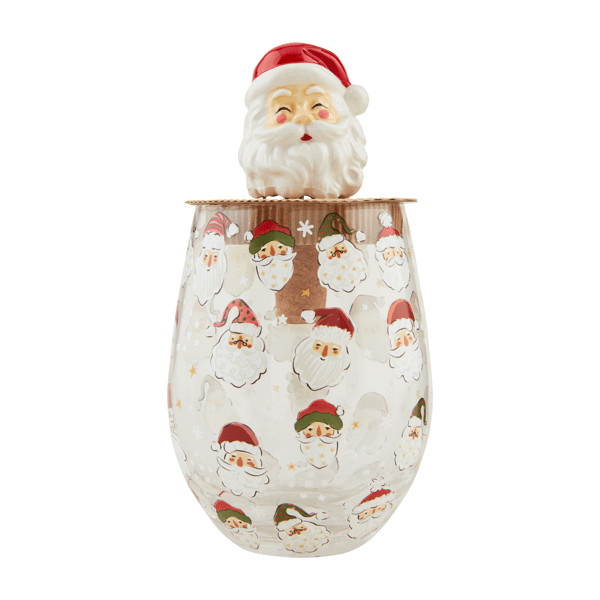 Mud Pie Santa Christmas Wine Glass Set | Mud Pie