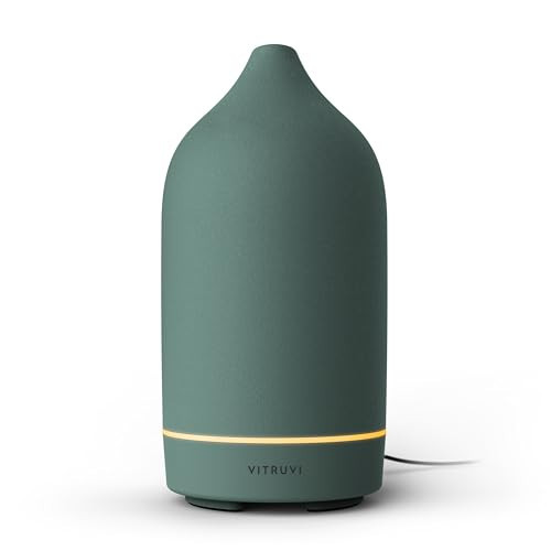 Vitruvi Stone Diffuser, Ceramic Ultrasonic Essential Oil Diffuser for Aromatherapy | Ceramic, Home Decor | Sea, 90ml Capacity | Amazon (US)