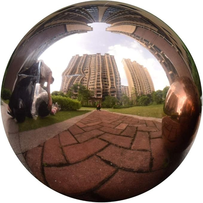 30 cm/12 inch Diameter Gazing Globe Mirror Ball,Rose Gold Stainless Steel Polished Reflective Smo... | Amazon (US)