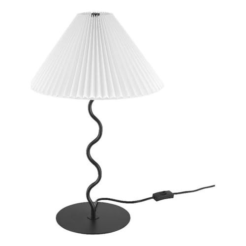 Modway Wave Squiggle Table Lamp in Black - Modern Table Lamp with Pleated Lamp Shade - Aesthetic Accent Lamp - Ambient Lighting for Bedroom, Living Room, and Entry Table | Amazon (US)