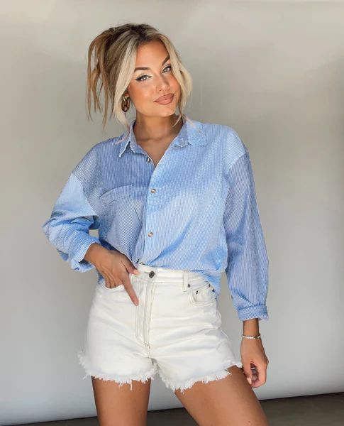 None Of Your Business Button Down | Lane 201 Boutique