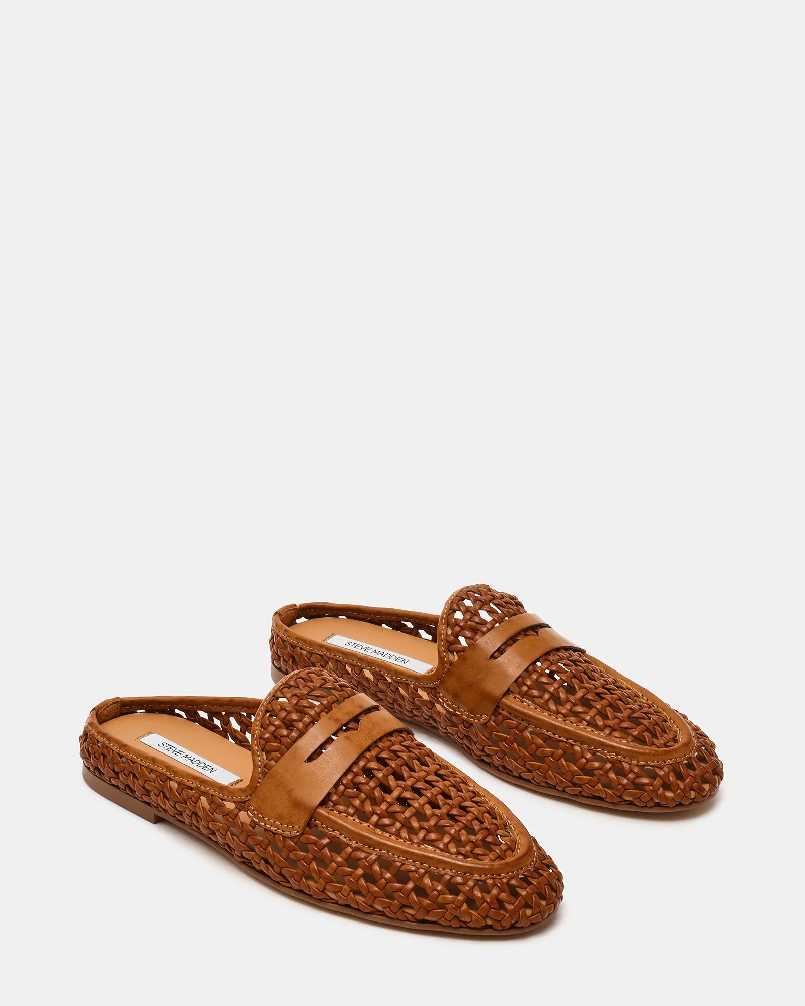 RAFE Woven Tan Slip-On Mule Women's Flat | Steve Madden (US)