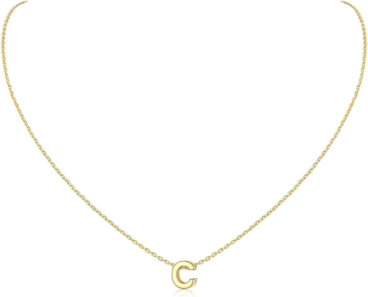 ChicSilver 925 Sterling Silver Initial Necklace for Women Girls Dainty Letter Jewelry Personalize... | Amazon (US)