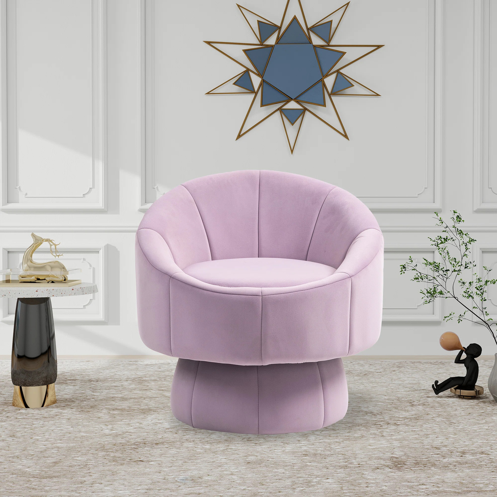 Velvet Swivel Barrel Chair | Wayfair North America