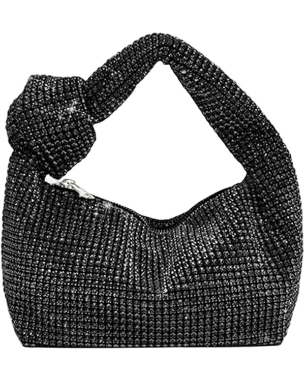 UMREN Bling Full Glitter Knotted Handbag for Women Crystal Rhinestone Hobo Dumpling Bag Diamond E... | Amazon (US)