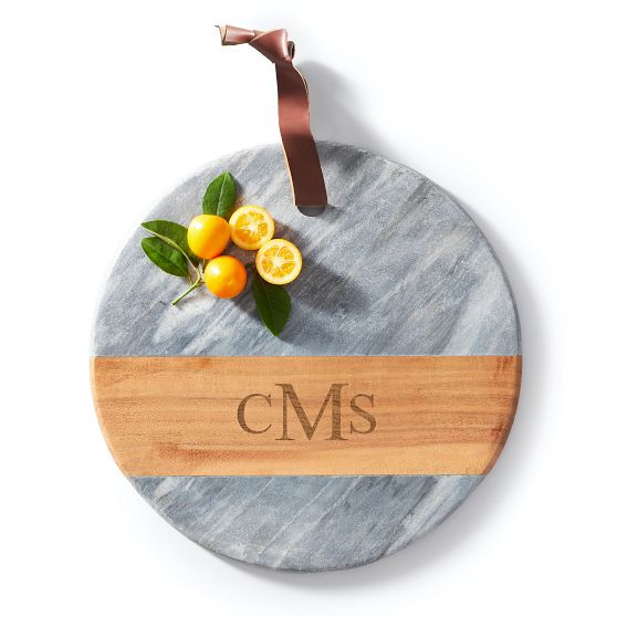 Wood and Marble Round Cheese Board | Mark and Graham