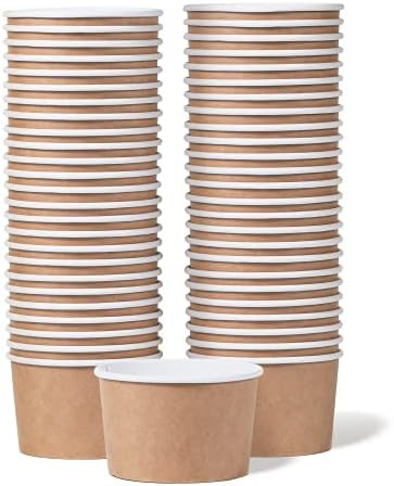 MATICAN Paper Ice Cream Cups - 50-Count 5.5-Oz Disposable Dessert Bowls for Hot or Cold Food, 5.5... | Amazon (US)