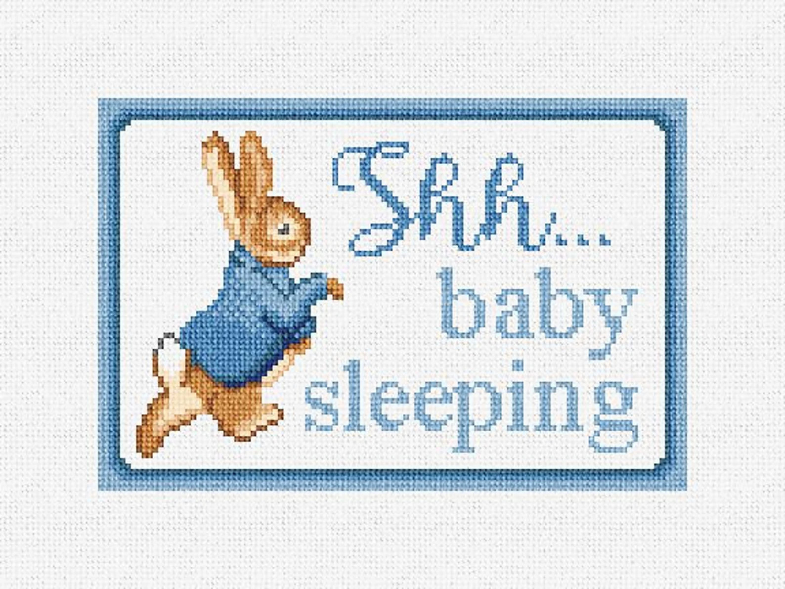 Peter Rabbit Needlepoint Door Hanger DIY Kit Baby Sleeping - Etsy | Etsy (US)