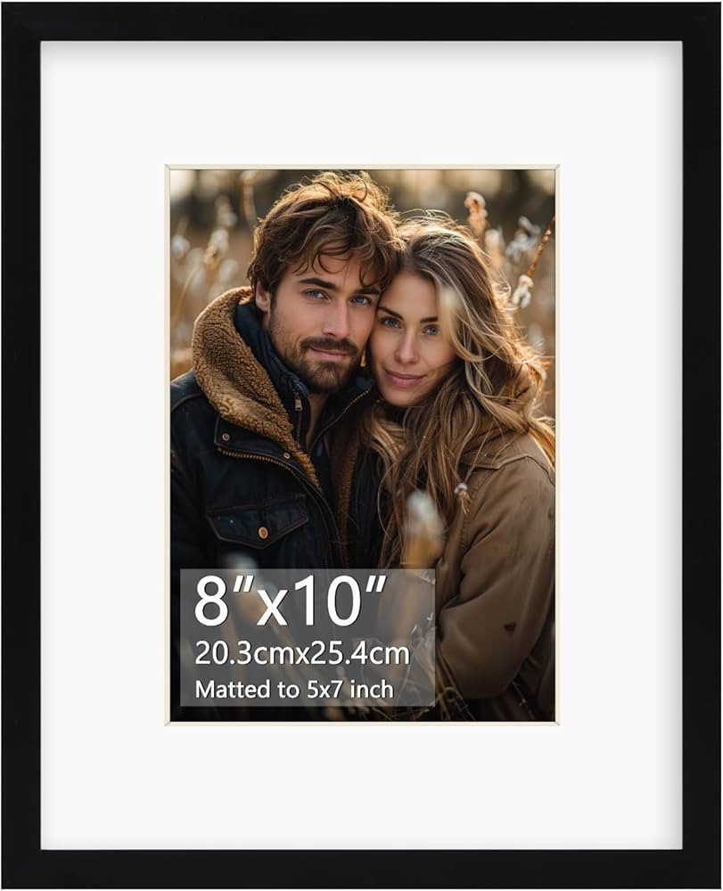 Rempry 8x10 Picture Frame, Display Pictures 5x7 with Mat or 8x10 Without Mat, Wall Hanging or Tab... | Amazon (US)