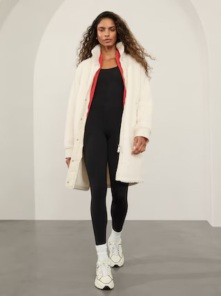 Fleece Hybrid Coat | Athleta