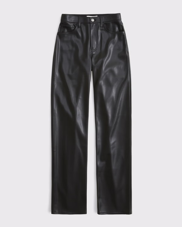 High Rise 90s Relaxed Vegan Leather Pant | Abercrombie & Fitch (US)