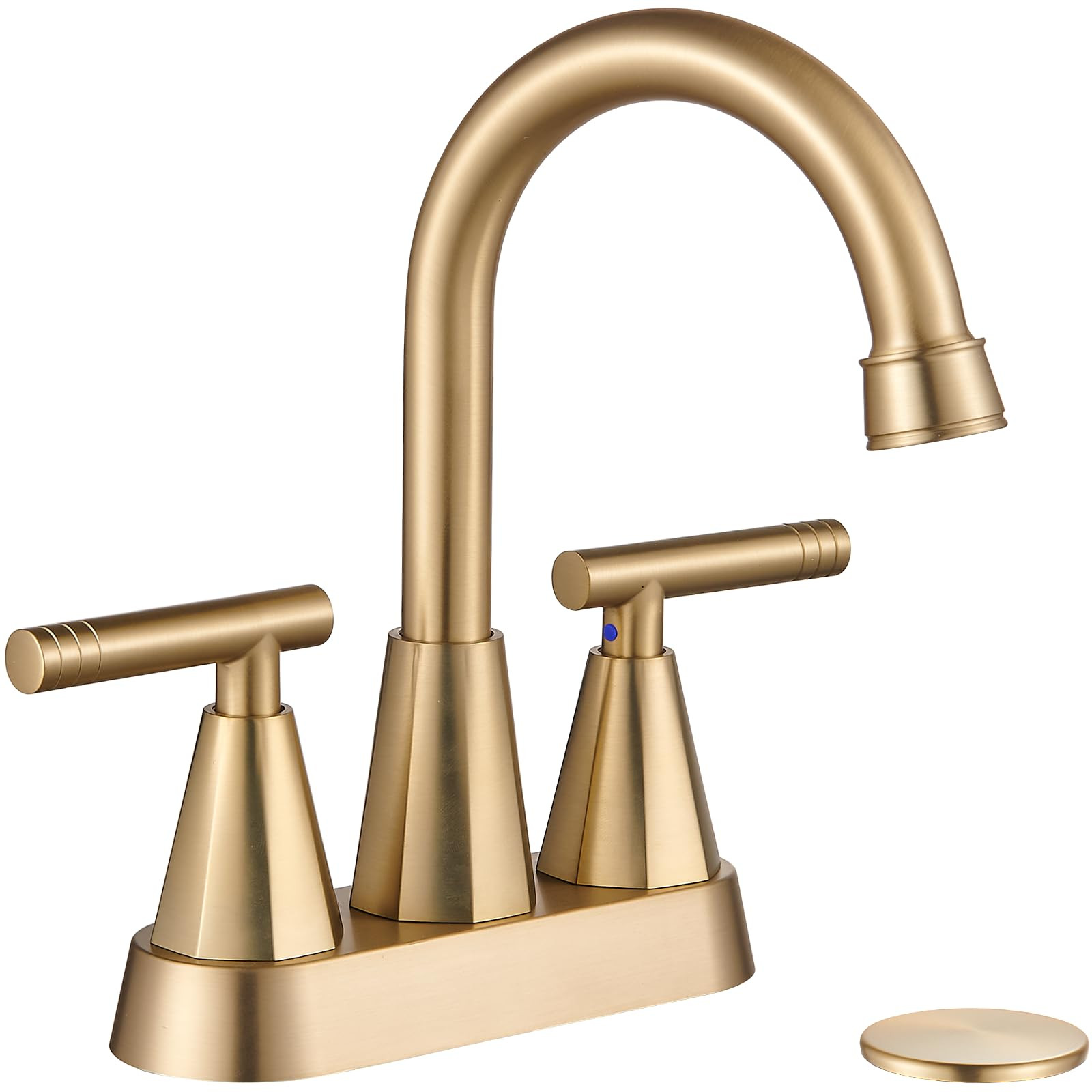 Cobbe Brushed Gold Bathroom Faucets, 4-Inch Bathroom Sink Faucet, 2 Handle Sink Faucet with Pop U... | Amazon (US)