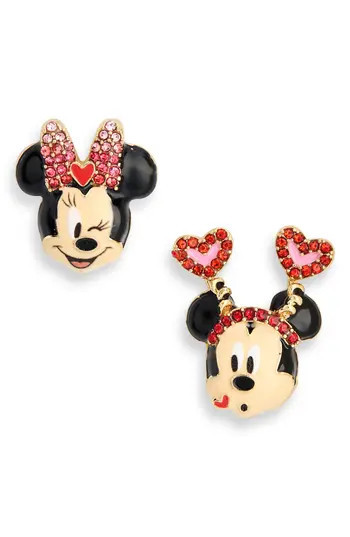 BaubleBar x Disney® Mickey & Minnie Mouse Valentine Mismatched Stud Earrings in Red Multi at Nordstrom Rack | Nordstrom Rack
