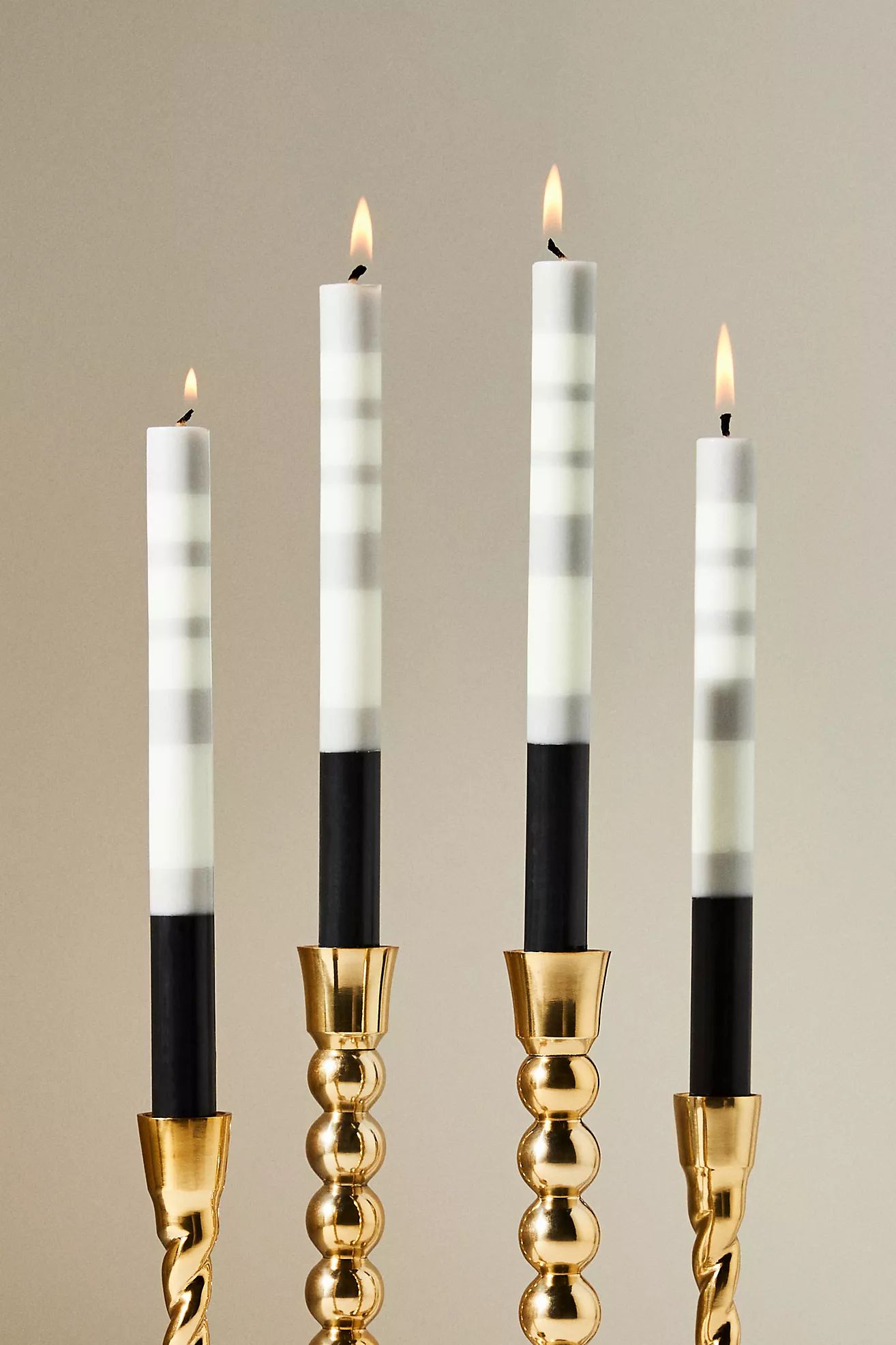Striped Taper Candles, Set of 4 | Anthropologie (US)