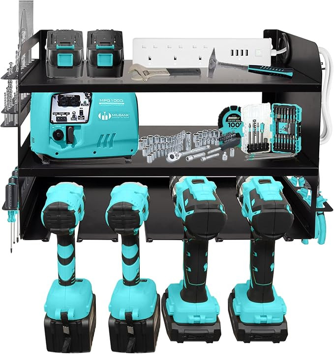 Zikopomi Power Tool Organizer Wall Mount Storage Rack, Heavy Duty Stainless Steel Compact Tool Bo... | Amazon (US)
