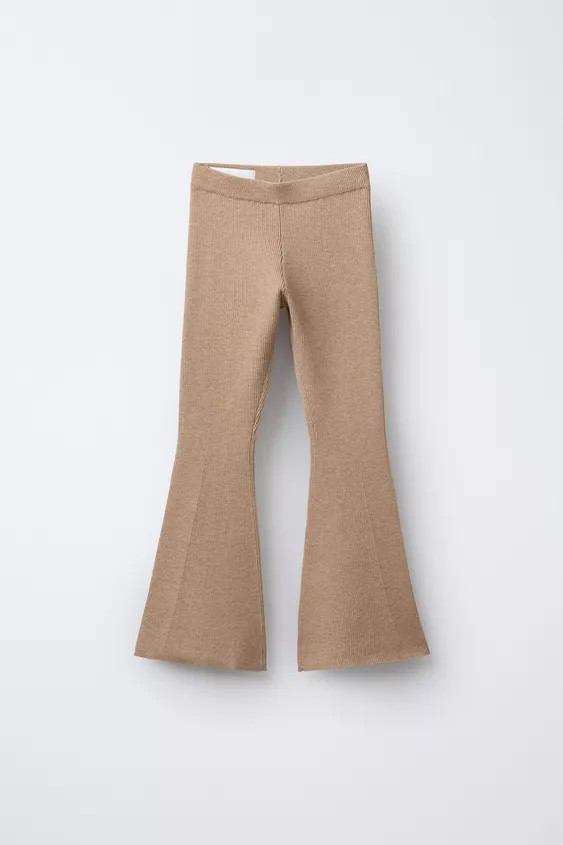 Ribbed flare leggings with elastic waistband. | Zara US