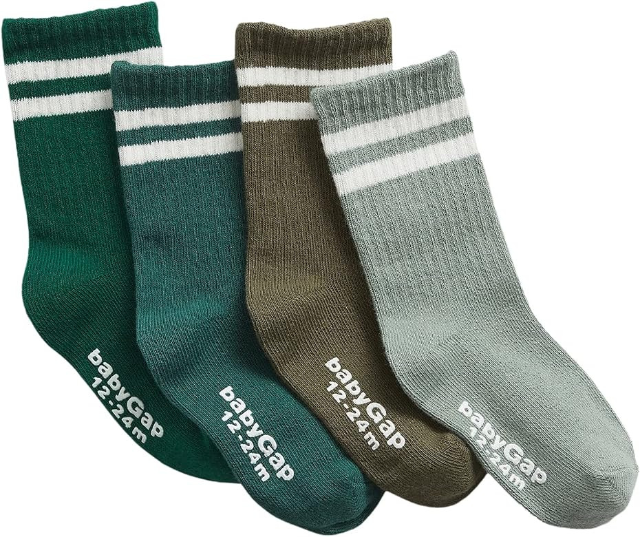 GAP baby-boys 4-pack Crew Socks | Amazon (US)