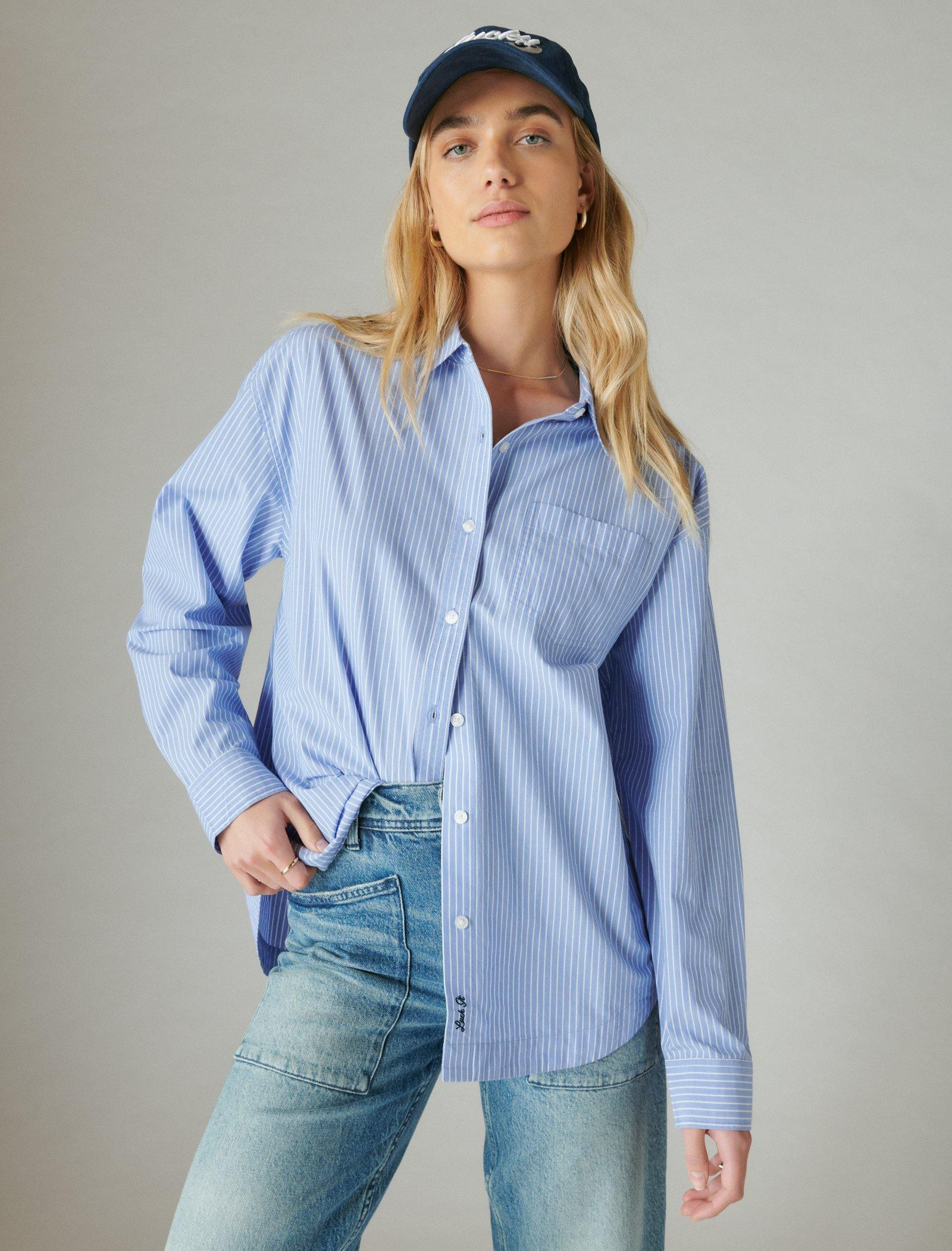 Lucky Brand Women's The Oversized Poplin Button Down | Shop Simon