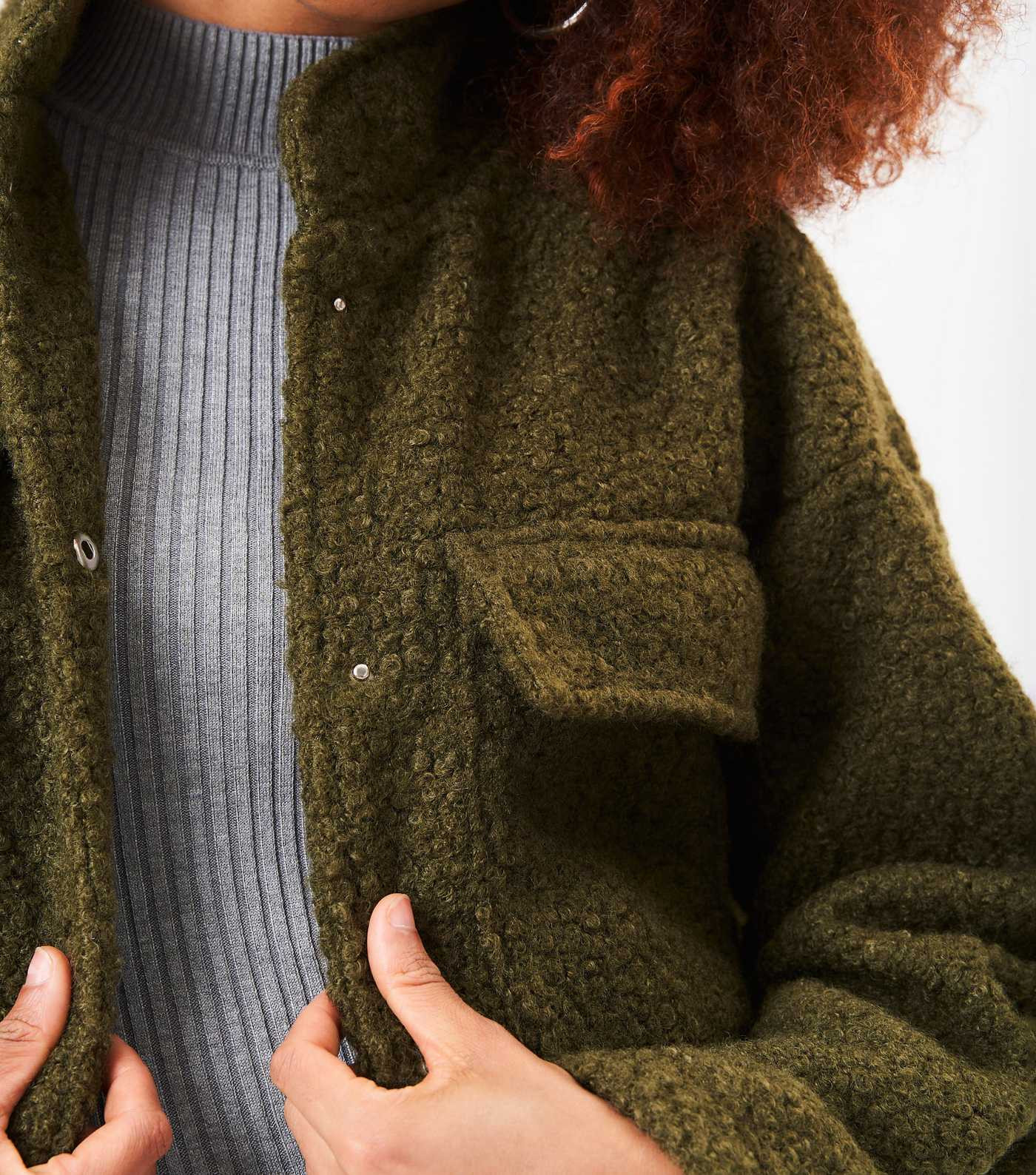 Gini London Khaki Textured Long Sleeve Bomber Jacket | New Look | New Look (UK)