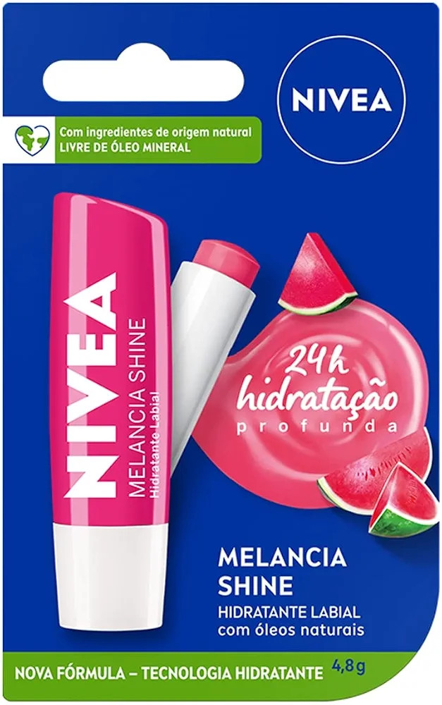 NIVEA Hidratante Labial Melancia Shine 4,8g - Cuidado intensivo para seus lábios, hidratação p... | Amazon (BR)