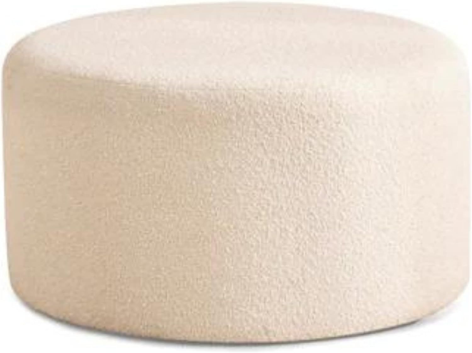 Boucle Ottoman for Living Room Accent Pouf Low to Ground Round Modern Curved Red or Ivory Durable... | Amazon (US)