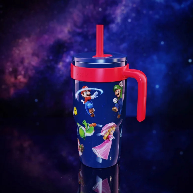 Zak Designs 18oz Mario Navy Kids Straw Cruiser Tumbler, Stainless Steel Double Wall Vacuum Leakpr... | Walmart (US)